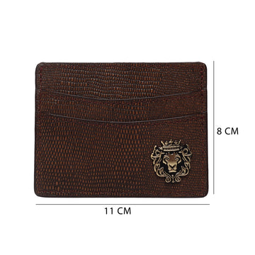 Pebbled Brown Leather Card Holder by Brune & Bareskin