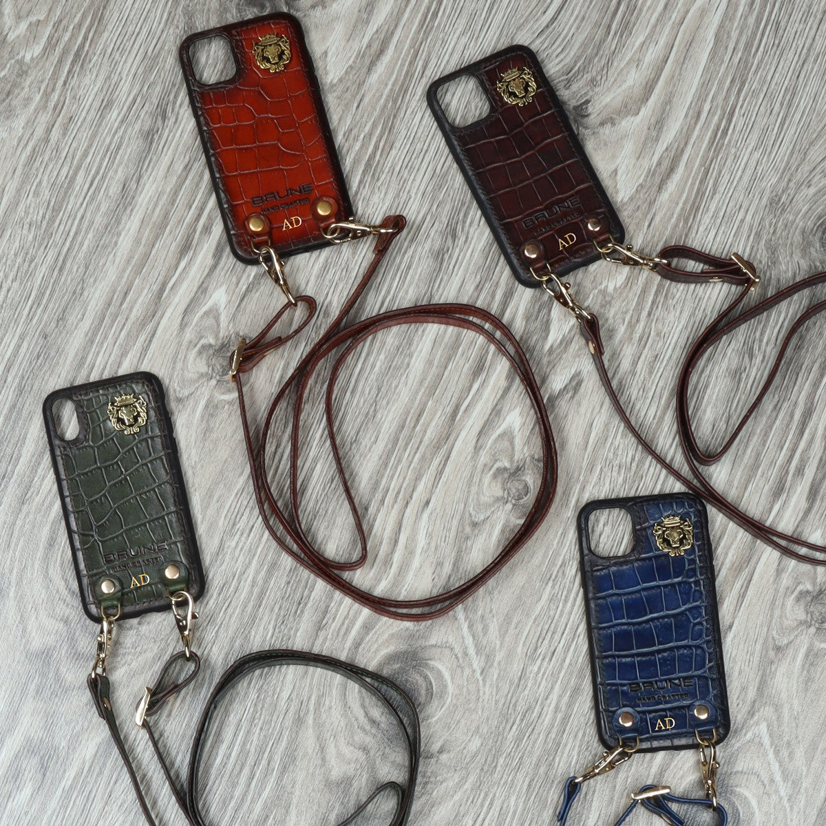 Handcrafted Croco Leather Adjustable Strap Mobile Cover by Brune & Bareskin (Price for 1 Product)
