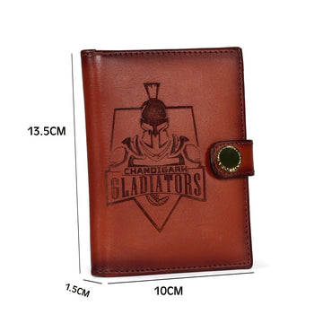 Customised Logo Tan Darker Scritto laser Leather Passport Holder With Foldable Boarding Pass Pocket By Brune & Bareskin
