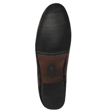 Plain Brown Velvet Men Slip-Ons By Brune & Bareskin