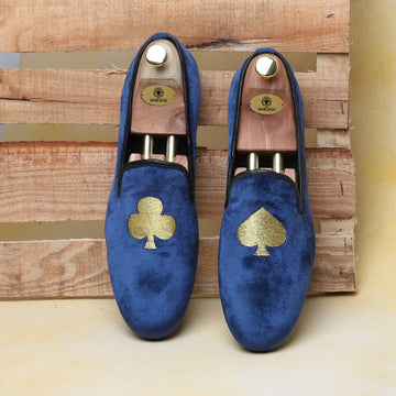 Blue Italian Velvet Slip-On By Brune & Bareskin