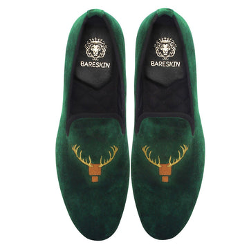 Green Italian Velvet Slip-On By Brune & Bareskin