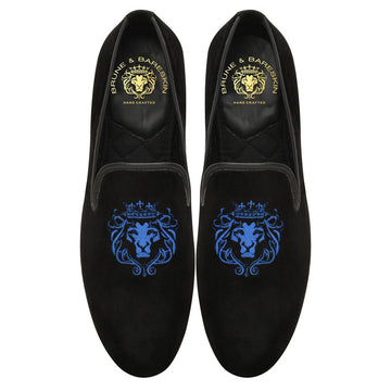 Black Italian Velvet Slip-On Shoe