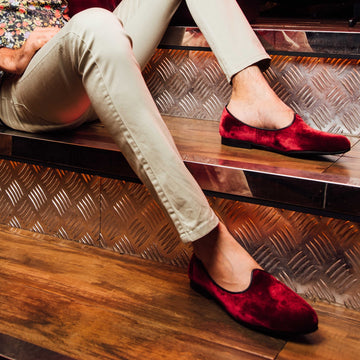 Maroon Italian Velvet Jalsa Jutti By Brune & Bareskin