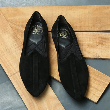 Mod Look Jalsa Jutti in Black Suede Leather