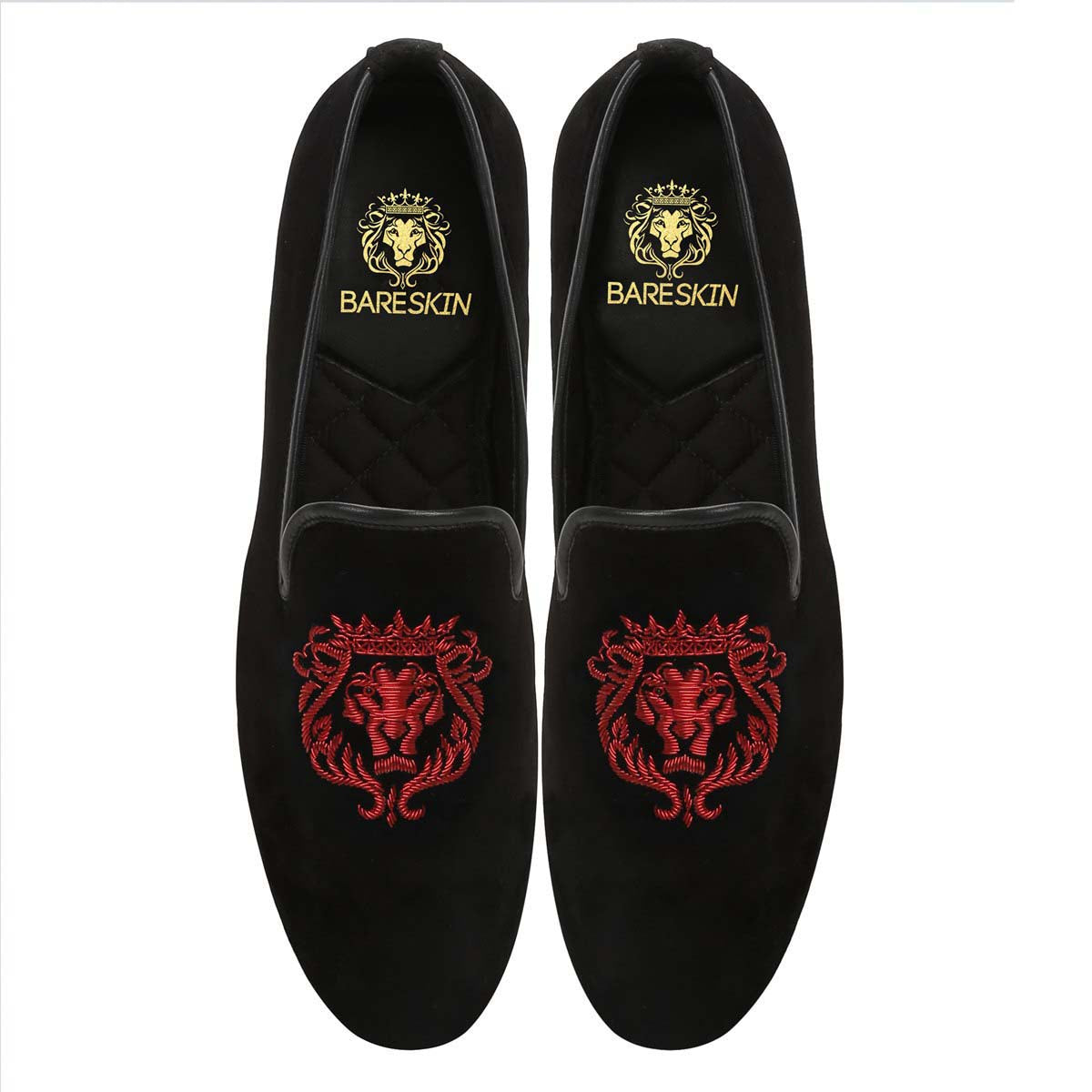 Red Lion Zardosi Black Velvet Slip-On by Brune & Bareskin