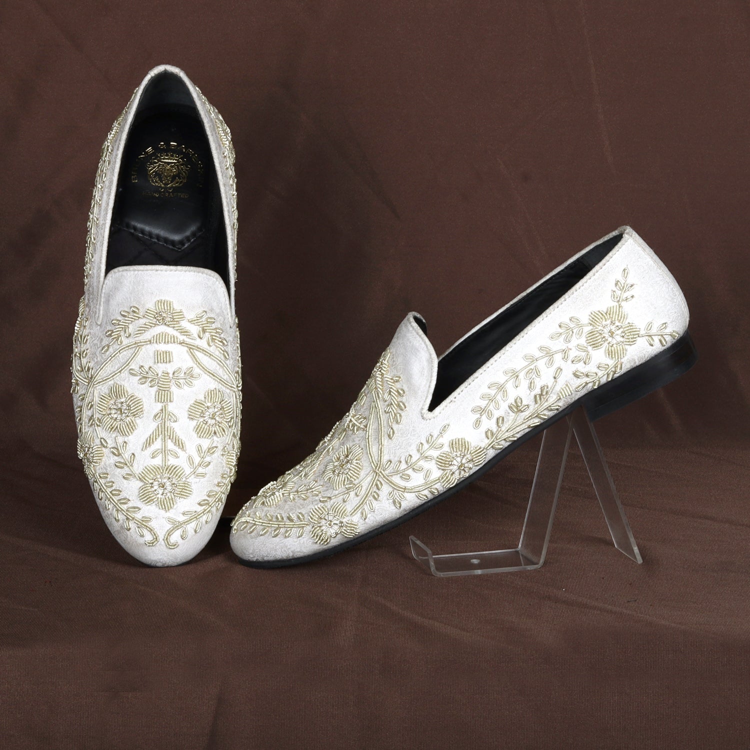 Ethnic Shoes Footwear With Dhoti White Slip-On Shoes For Men With