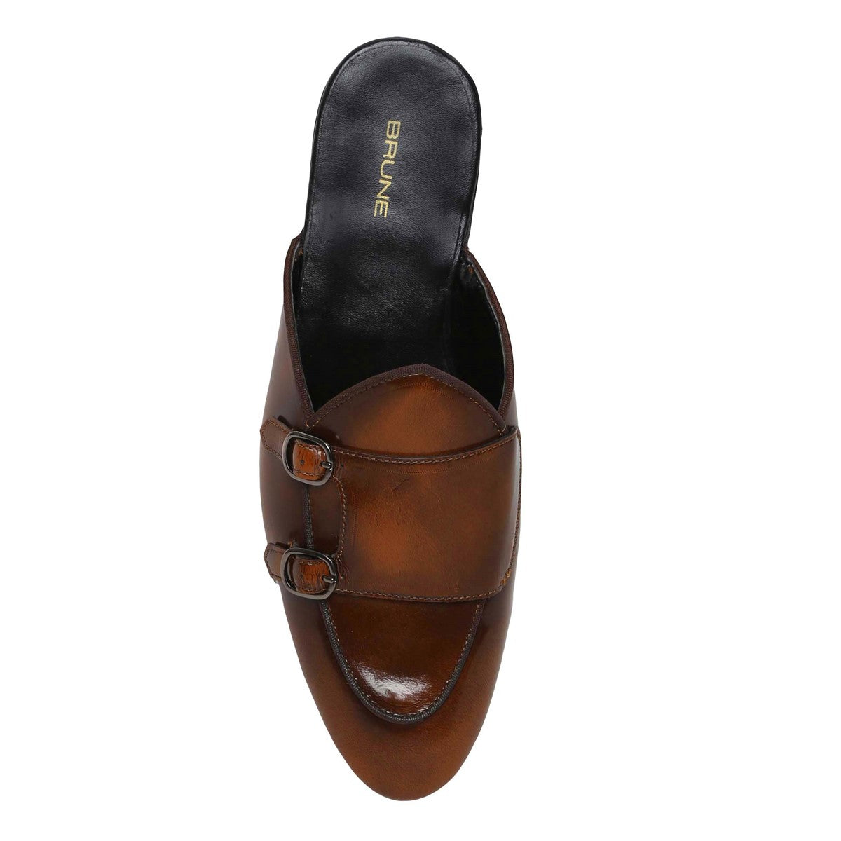 Dark Brown Brush-off Genuine Leather Mules By Brune Bareskin