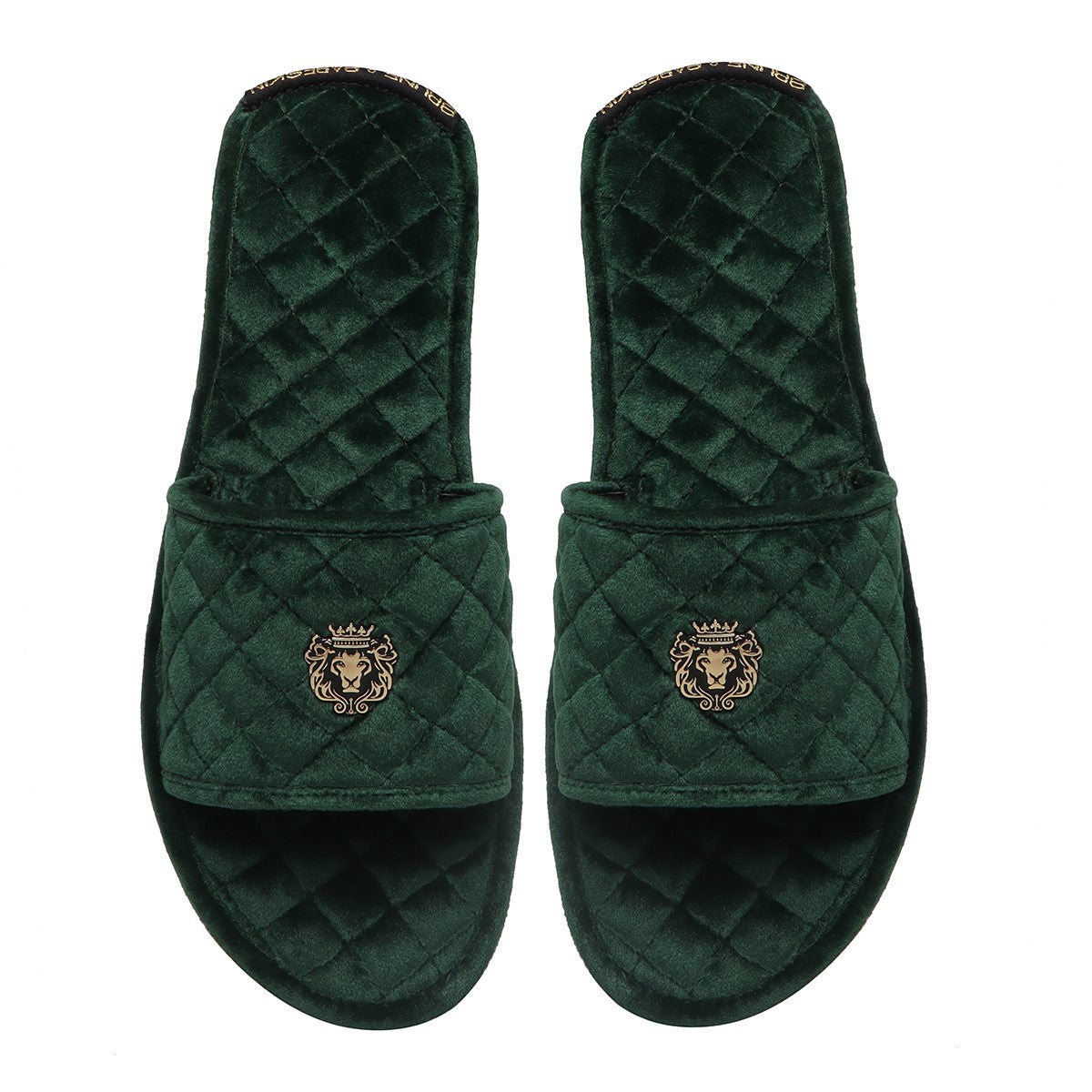 Green Italian Velvet Slide-in Slippers