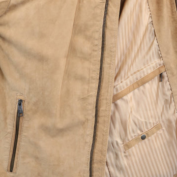 Bareskin Men's Beige Color Suede Leather Jacket
