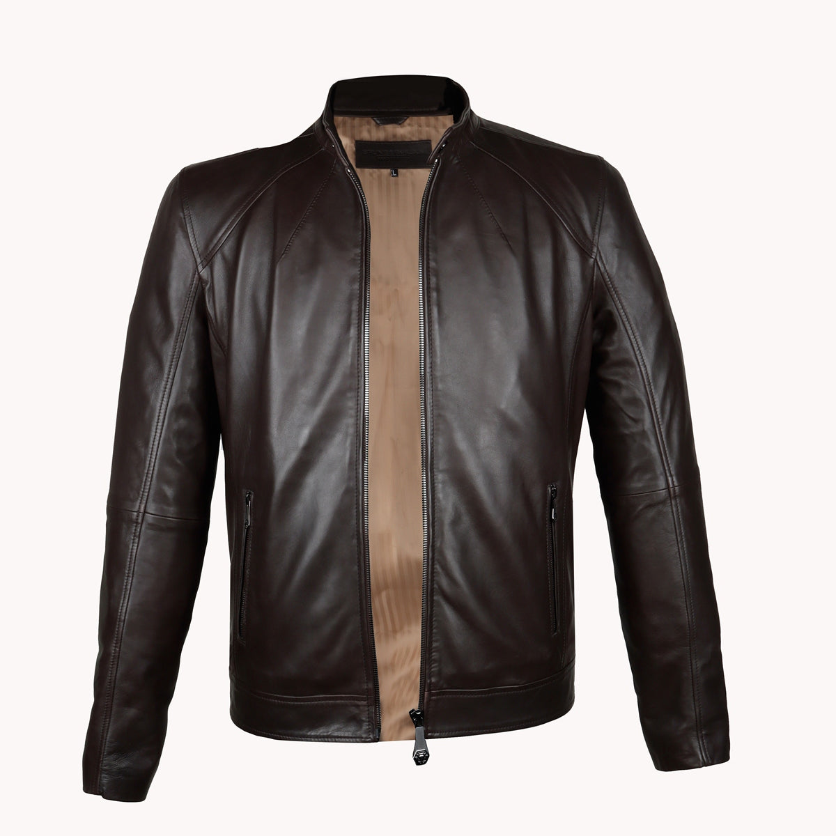 Teakwood Leathers Brown Genuine Leather Jacket