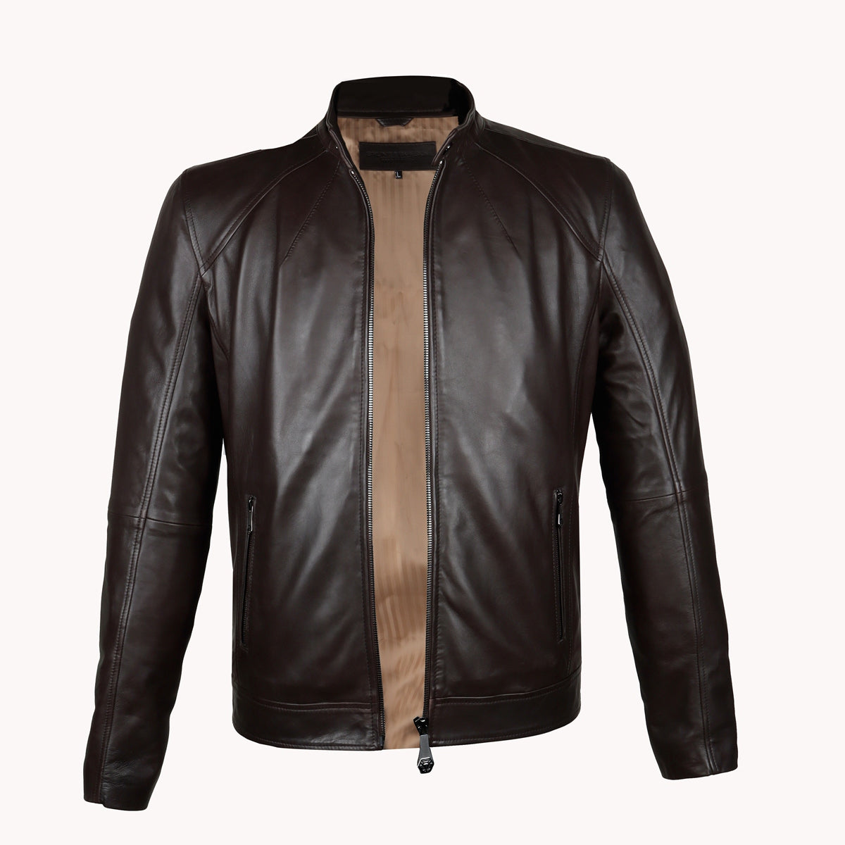 Leather Jacket Brands Best Quality Mens Jackets Ban Neck Collar