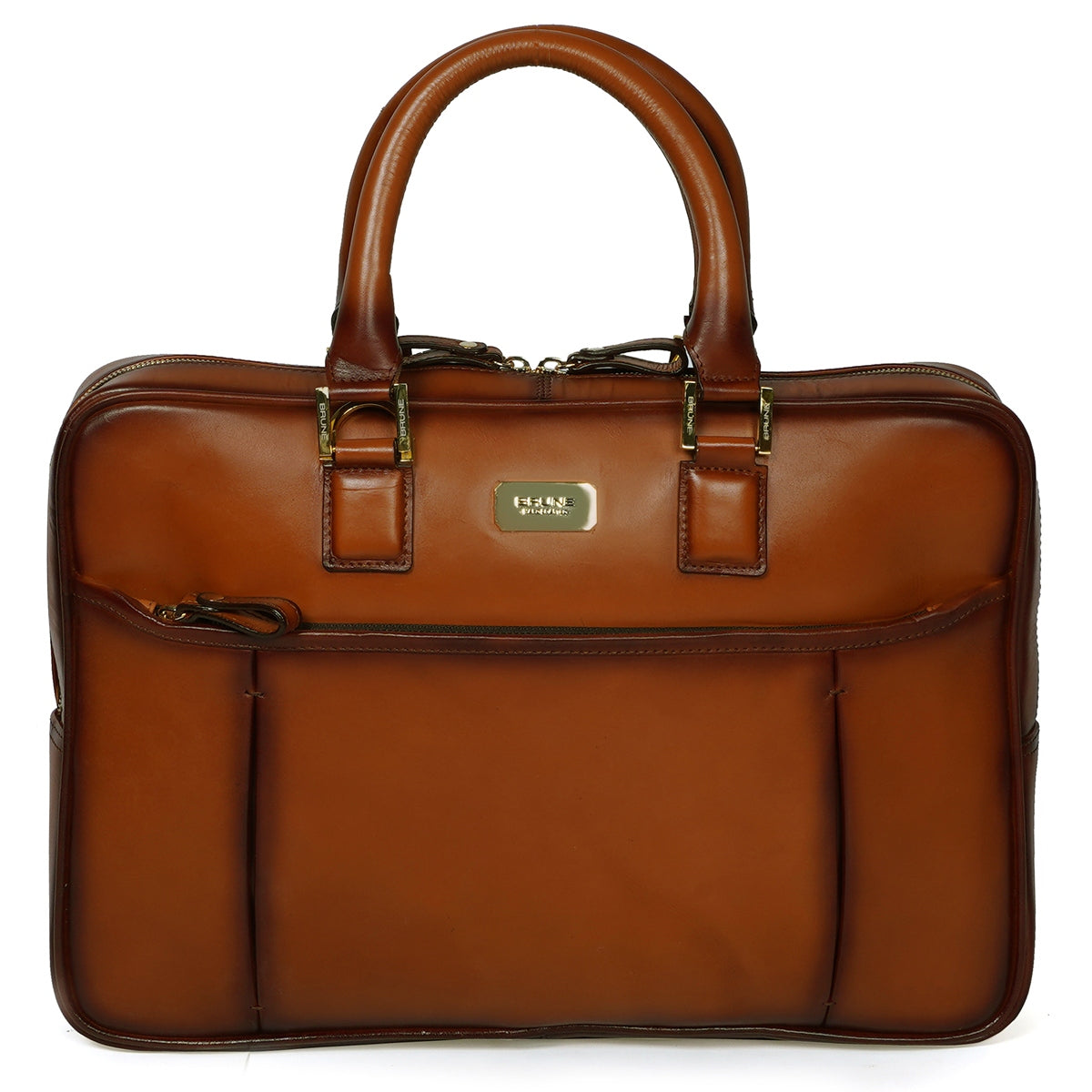 Tan Elegant Look Office Leather Briefcase By Brune & Bareskin