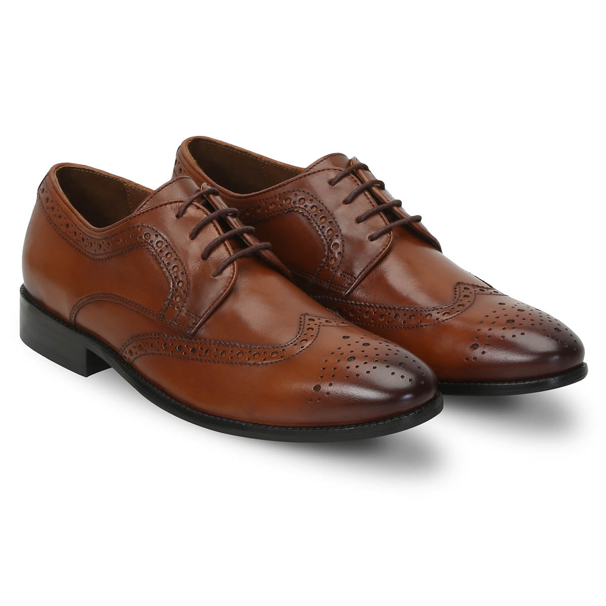 Tan Genuine Leather Brogue/Oxford By Brune