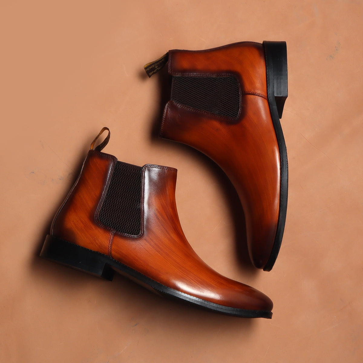massefylde fugtighed Afvise Tan Leather Hand Made Chelsea Boots For Men By Brune & Bareskin
