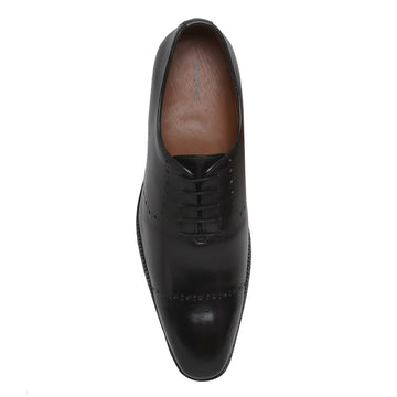 Black Genuine Leather Brogue/Oxford By Brune