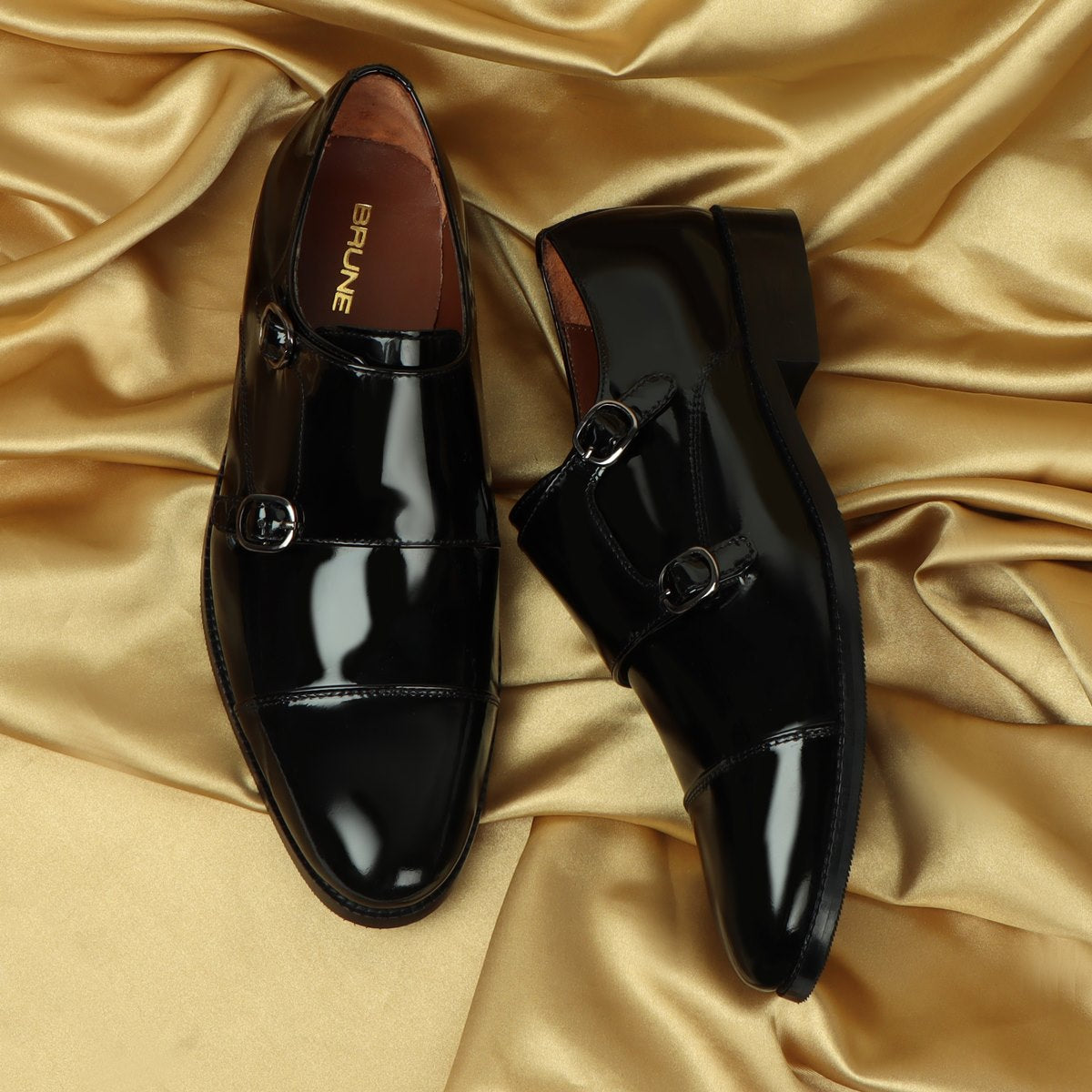 Patent leather monk strap shoes Clearance