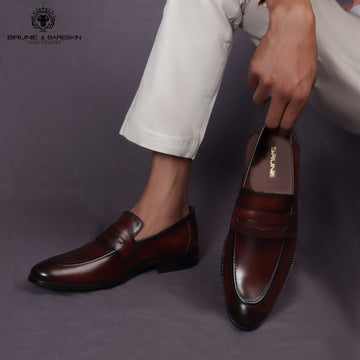 Brown Penny Loafers For Men