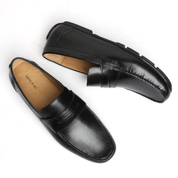 Black Genuine Leather Loafers By Brune & Bareskin
