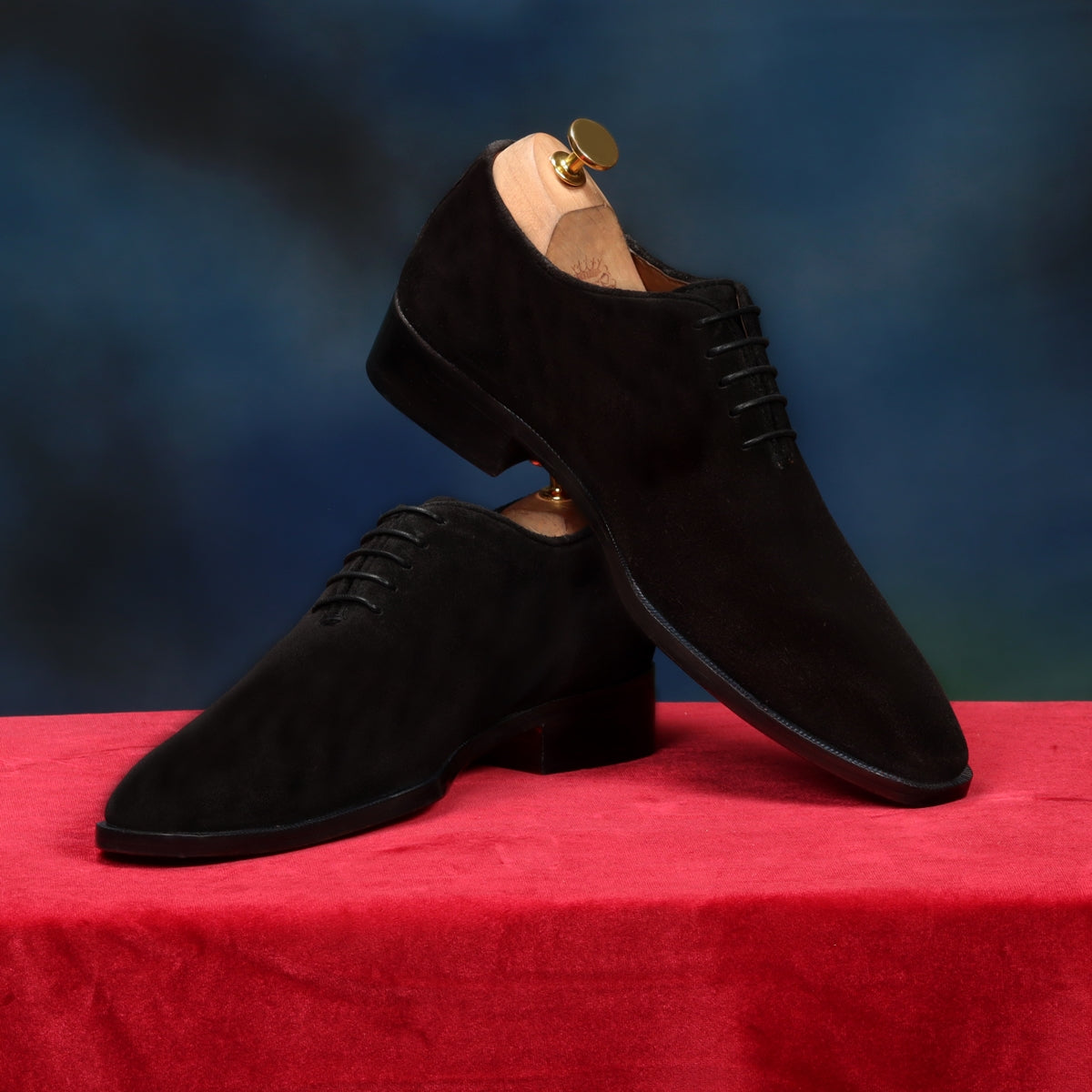 Whole Cut/One-Piece Suede Leather Oxford Lace-Up Shoes For Men By Brun