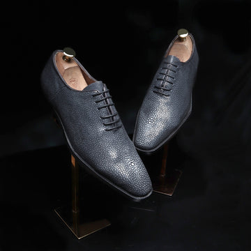 Exclusive Oxfords Lace-Up Formal Shoes in Stingray Fish Leather