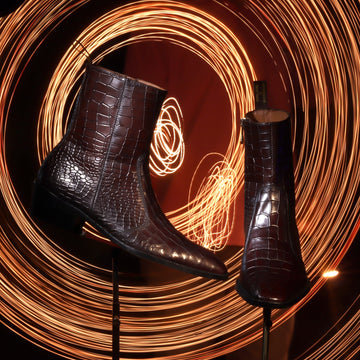 Perfect Cuban Heel Chelsea Boot Stitched Dark Brown Deep Cut Leather With Zip Closure By Brune & Bareskin