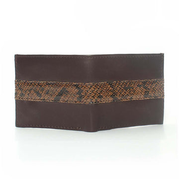 Snake Print Mens Brown Leather Wallet By Brune