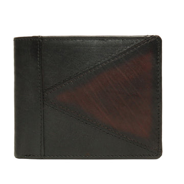 Black With Brown Color Combination Leather Wallet For Men By Brune