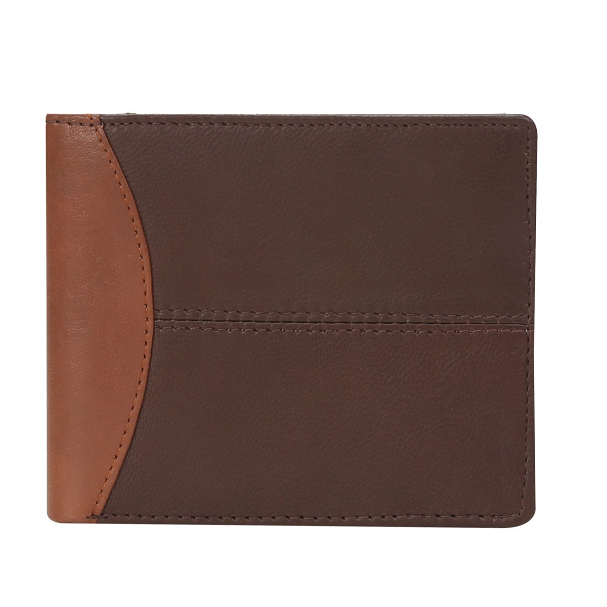 Brown With Lt. Brown Color Combination Leather Wallet For Men By Brune