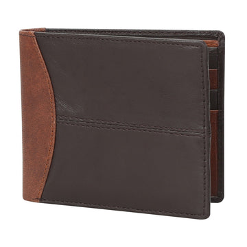 Dk. Brown With Lt. Brown Color Combination Leather Wallet For Men By Brune