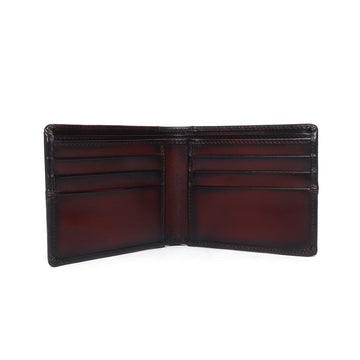 Brune Brown  Hand Painted Leather Wallet For Men