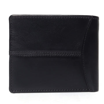 Brune Black Hand Painted Leather Wallet For Men