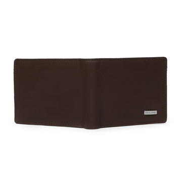 Classic Brown Silver Plate Leather Wallet