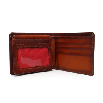 Men's Tan Leather Wallet With Lion Logo By Brune & Bareskin