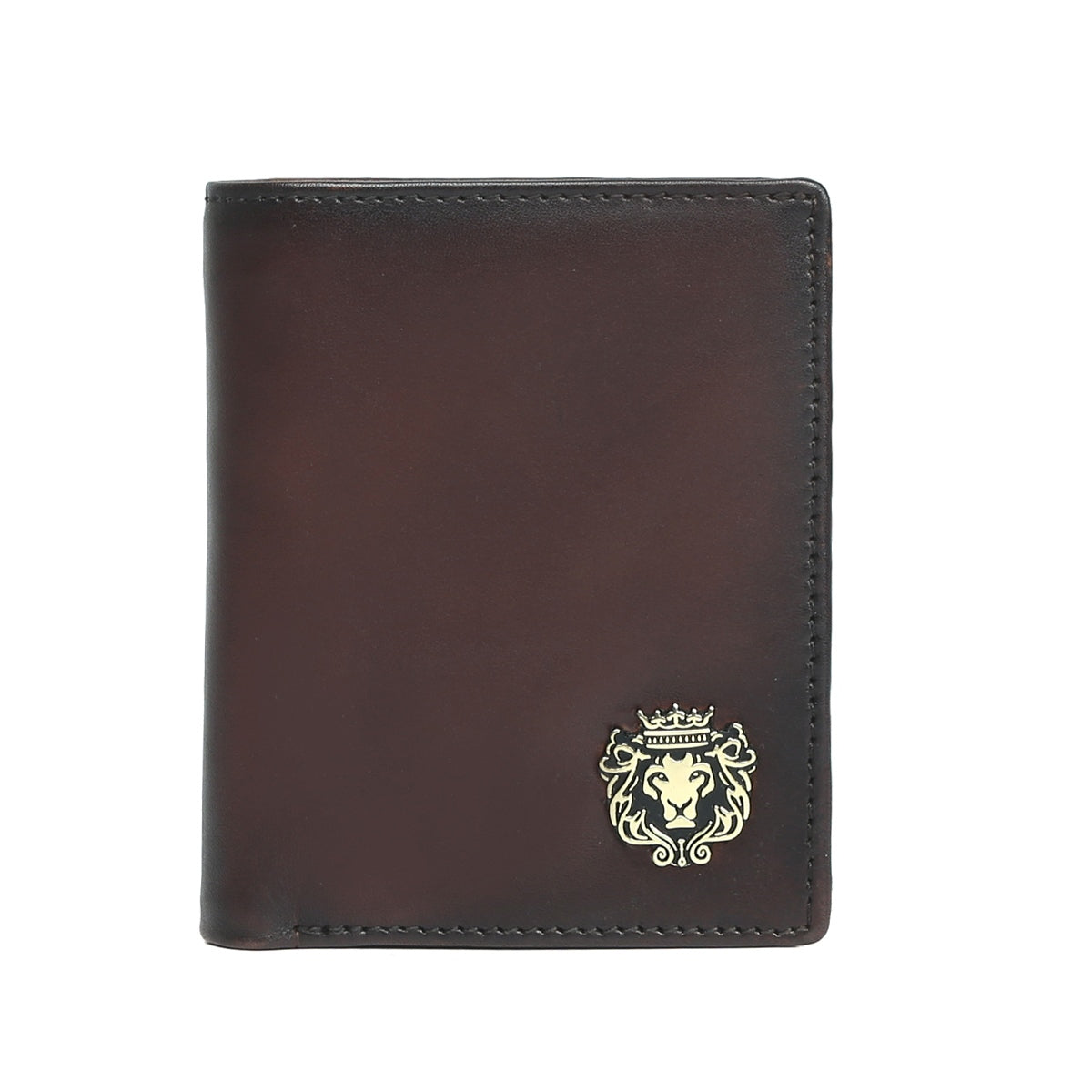 Brown Leather Two Fold Wallet With Coin Pocket & Multiple card Slots By Brune & Bareskin