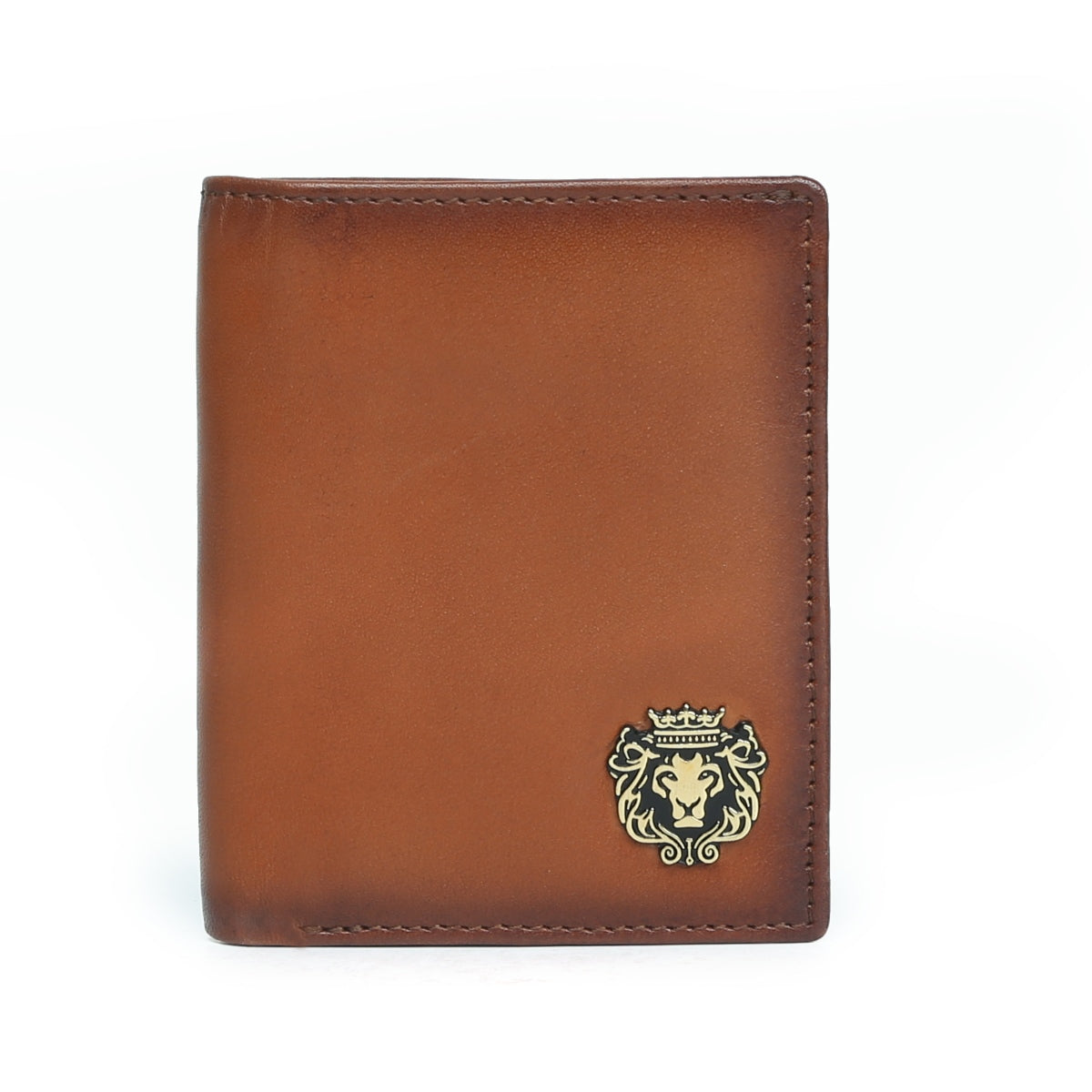 Tan Leather Two Fold Wallet With Coin Pocket & Multiple card Slots By Brune & Bareskin