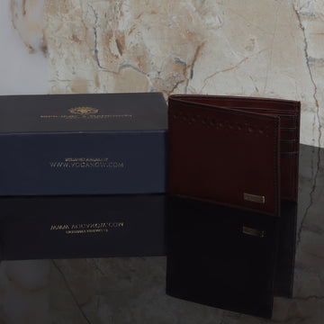 Dark Brown Wallet with Brogue Detailing