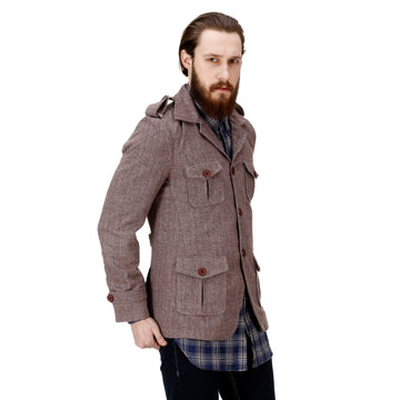 Brown Color Woollen Coat For Men By Bareskin