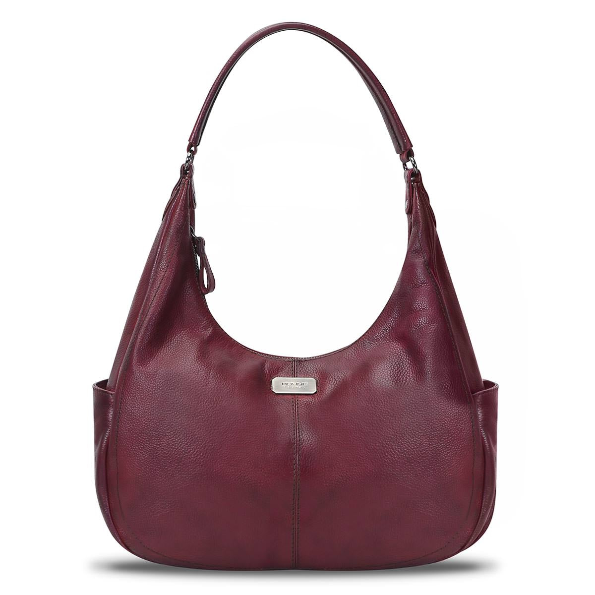 Brune Burgundy Leather Satchel/Hand Bag