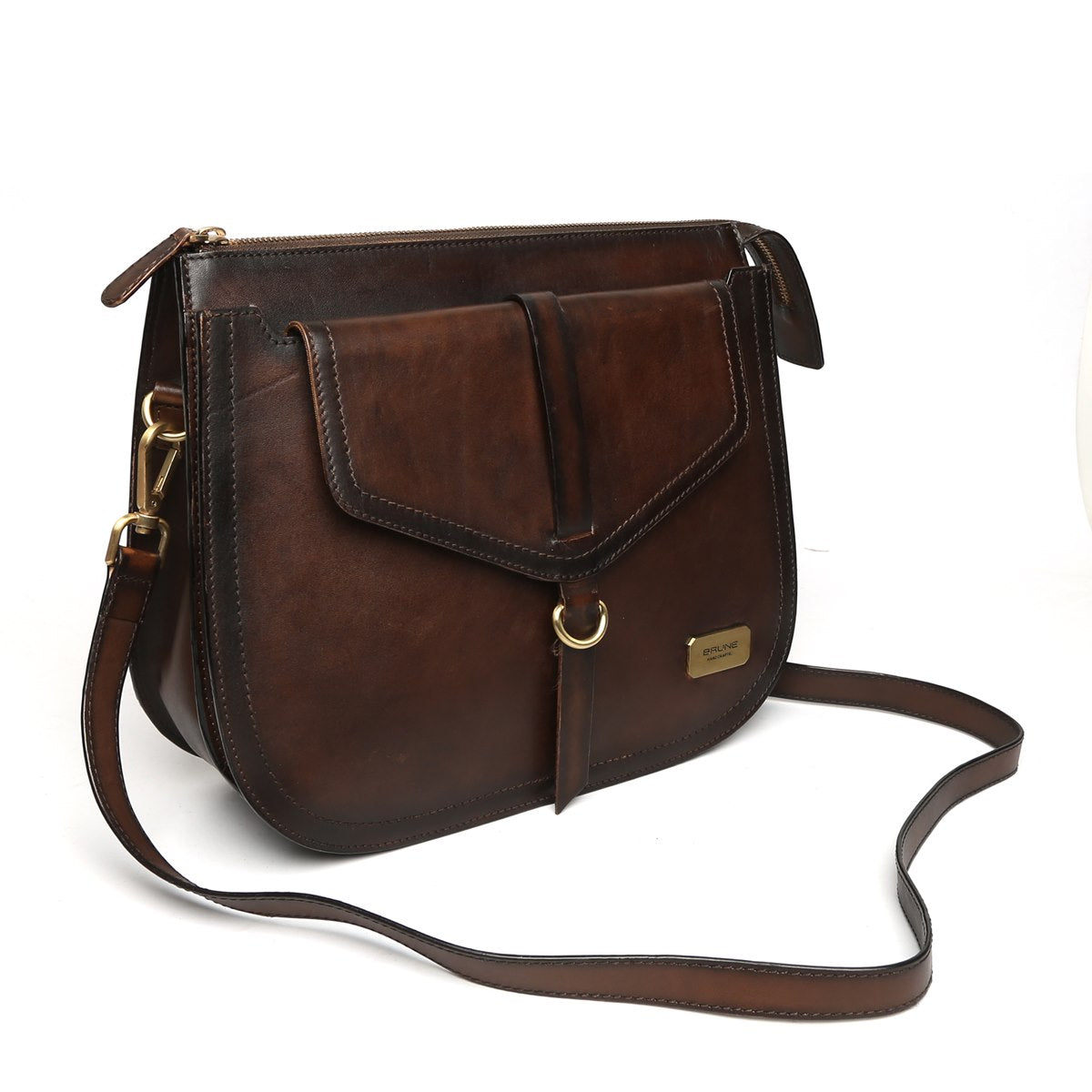 Light Brown Leather Crossbody Floral Handbag Purse – Yoder Leather Company
