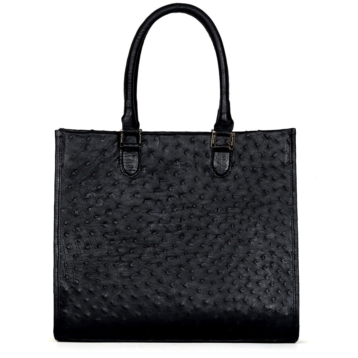 Large Hand Bag/Shopping Bag in Black Real Ostrich Leather