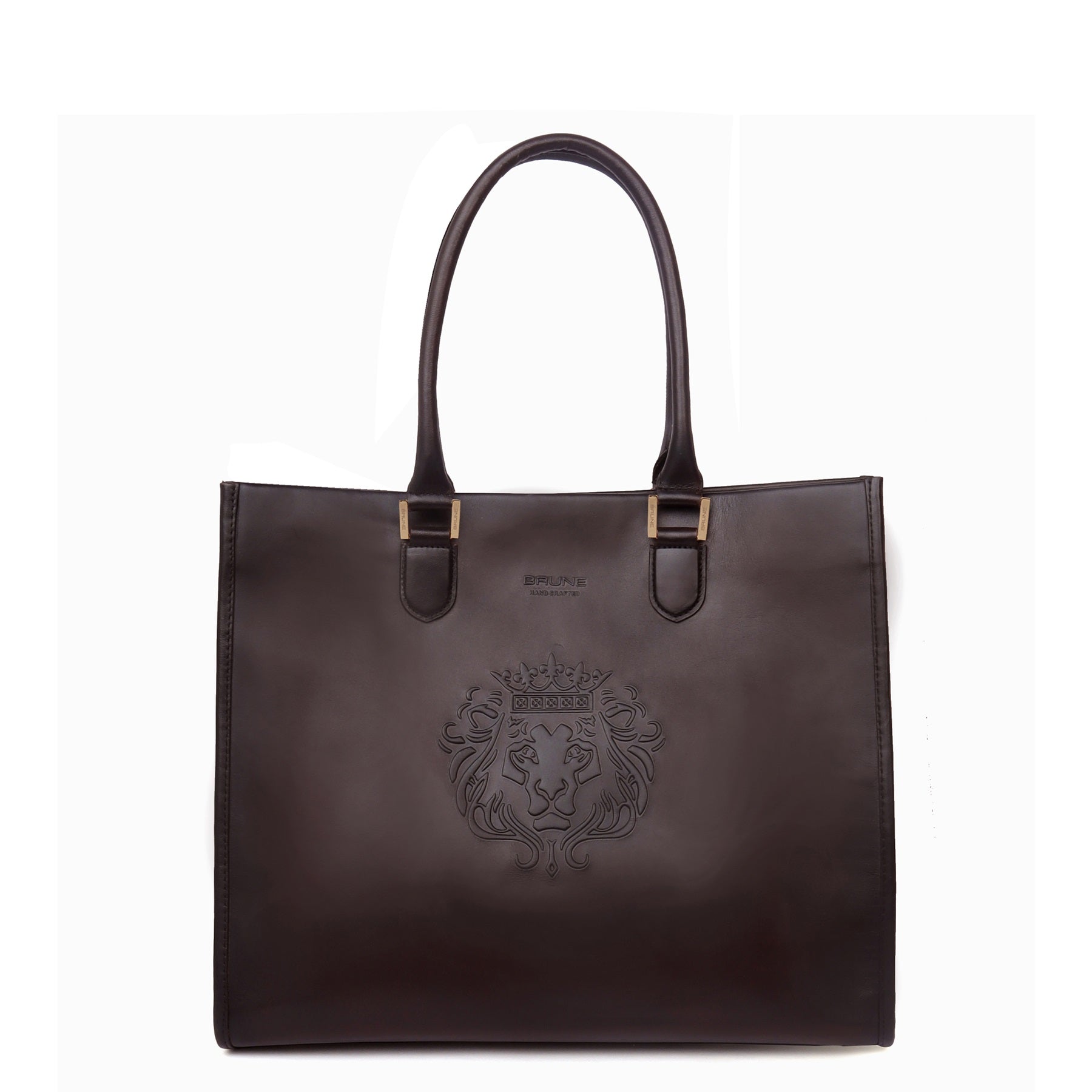 Medium Size Hand Bag in Dark Brown Leather