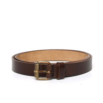 Dark Brown Leather Antique Look Buckle Ladies Belt By Brune & Bareskin