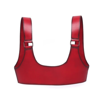 Red Leather Underbust Adjustable Buckle Ladies Belt by Brune & Bareskin