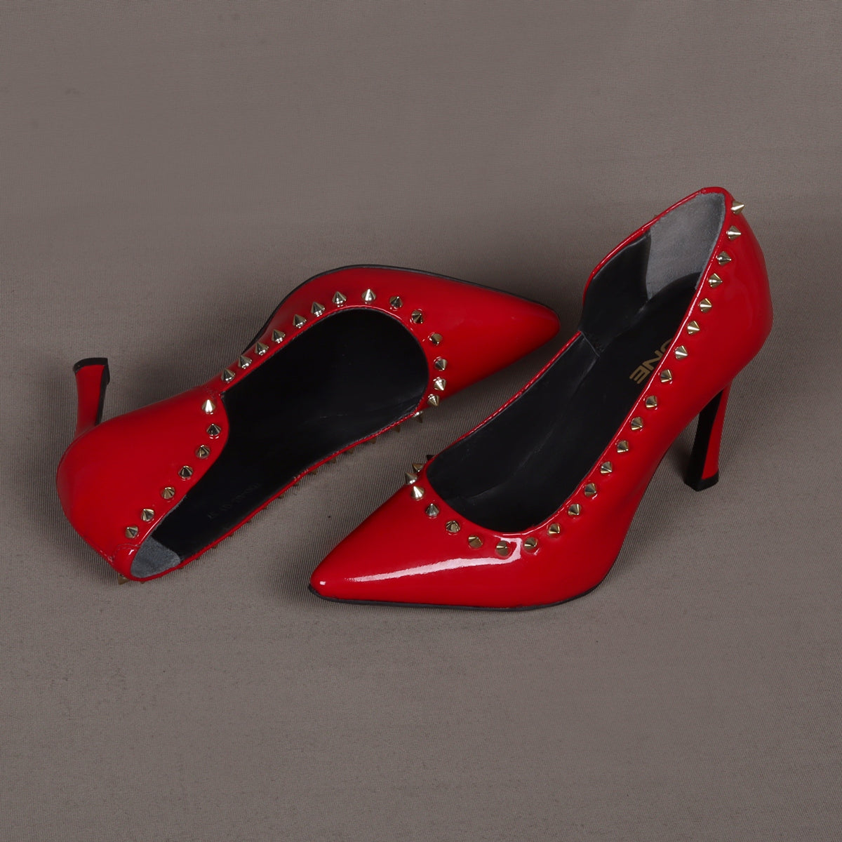 Women's Red Stiletto Heels Elegant Point Toe Slip Work Pumps - Temu