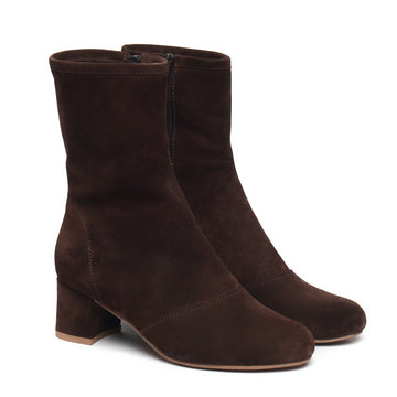Brown Suede Leather High Ankle Ladies Boots By Brune & Bareskin