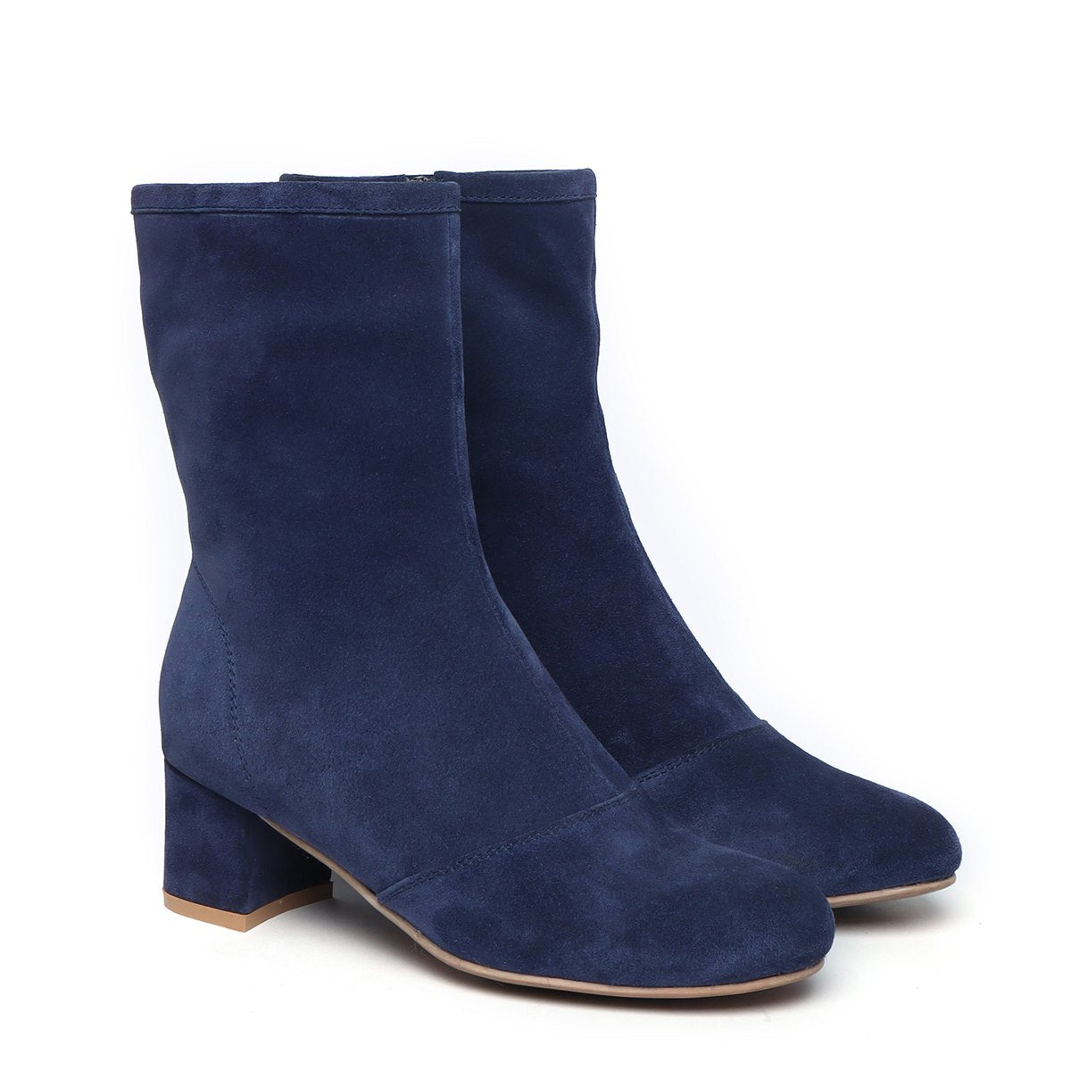 Blue Suede Leather High Ankle Ladies Boots By Brune & Bareskin