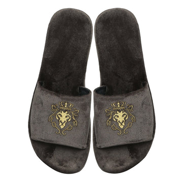 Lioness Grey Two Tone Full Velvet Women Slippers By Brune & Bareskin