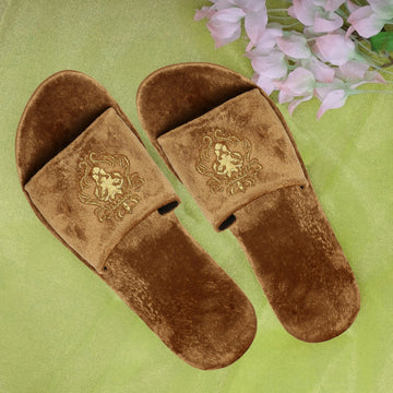 Lioness Tan Two Tone Full Velvet Women Slippers By Brune & Bareskin