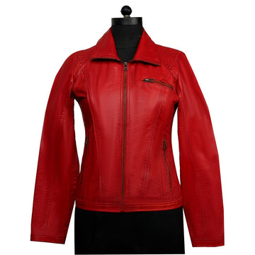Red Leather Lover's Dream Jacket for Ladies By Brune & Bareskin